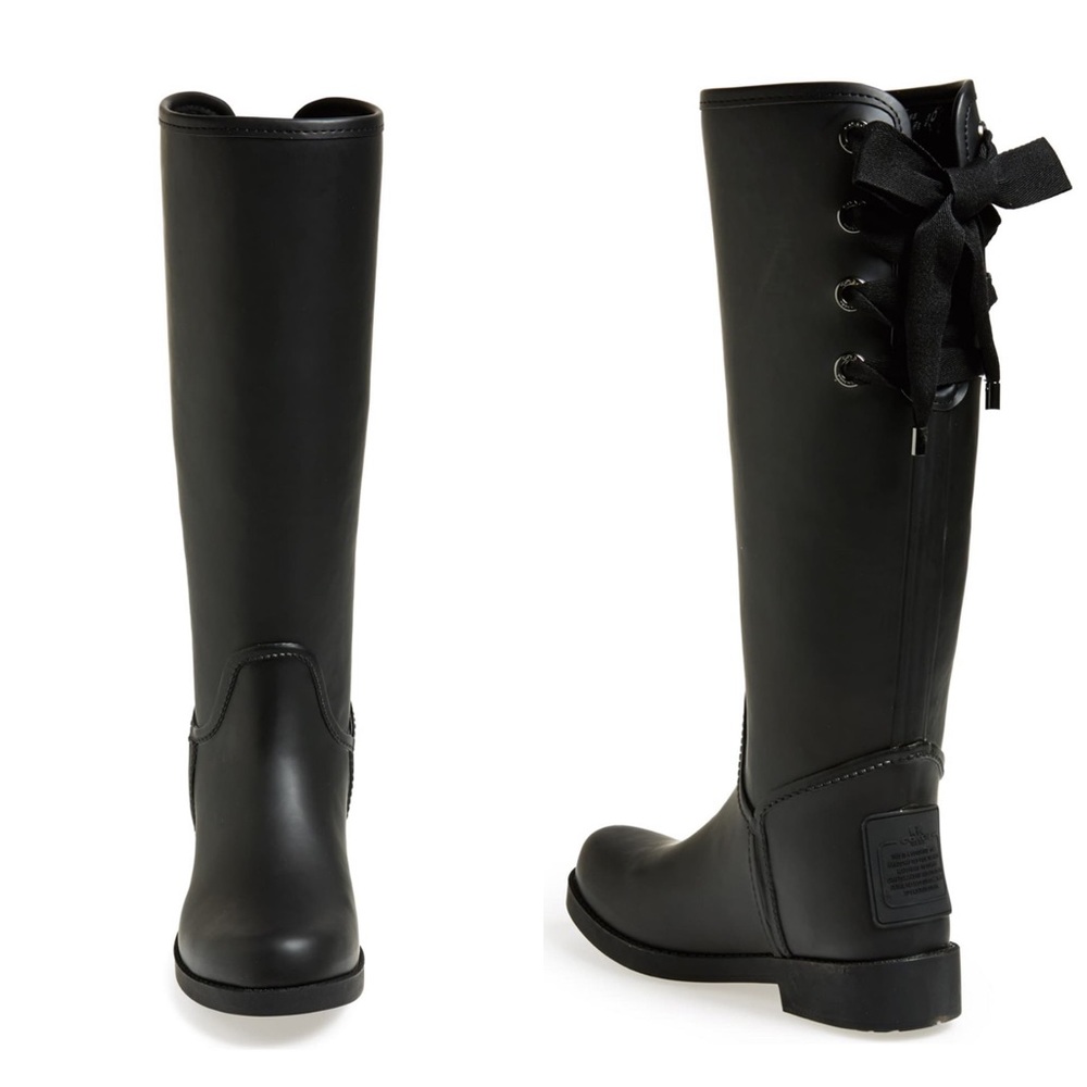 Coach Black Tristee Rain Boots
